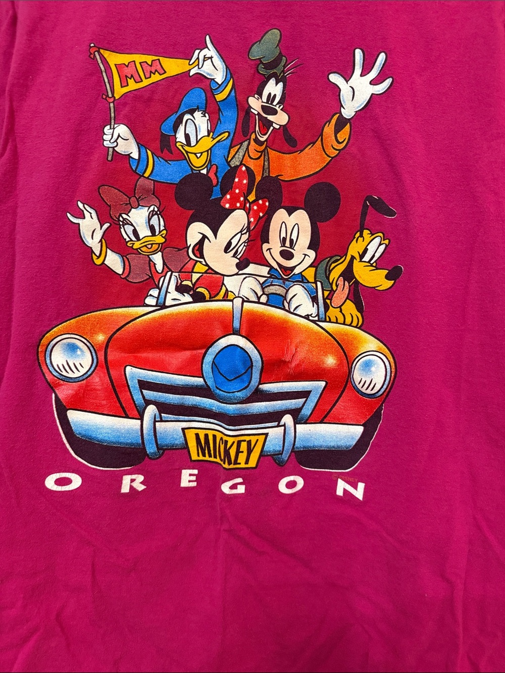 VTG Disney Magenta Mickey & Friends Graphic Tee Oregon Women’s Size XL - Picture 2 of 5